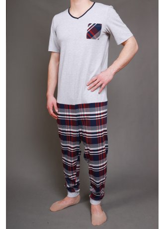 Jednoczęściowa piżama, kombinezon z krótkimi rękawami i krótkimi nogawkami jersey