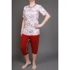 Jednoczęściowa piżama, kombinezon z krótkimi rękawami i krótkimi nogawkami z zamkiem w kroku jersey