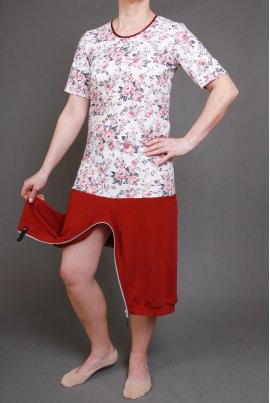 Jednoczęściowa piżama, kombinezon z krótkimi rękawami i krótkimi nogawkami z zamkiem w kroku jersey