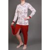 Jednoczęściowa piżama Kombinezon z długimi rękawami i długimi nogawkami z zamkiem w kroku jersey