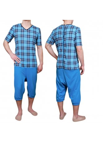 Jednoczęściowa piżama, kombinezon z krótkimi rękawami i krótkimi nogawkami jersey